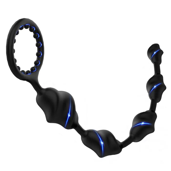 YOSPOSS Male Sex Toys 9 Inch Stretchy Thread Anal Beads with Cock Ring Enhanced Stimulation YOSPOSS Male Sex Toys 9 Inch Stretchy Thread Anal Beads with Cock Ring Enhanced Stimulation