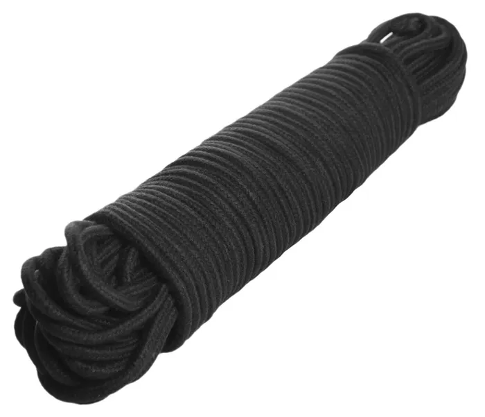 Anal Master Series 96 Foot Cotton Bondage Rope Black