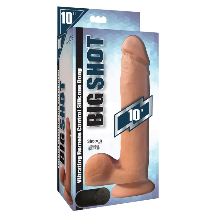 Big Shot Vibrating Remote Control Silicone Dildo with Balls 10 Inch Big Shot Female Sex Toys