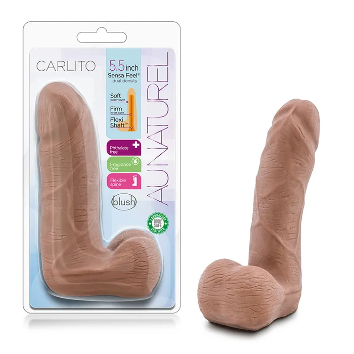 Blush Au Naturel Carlito 5 in Posable Dual Density Dildo with Balls Tan Blush Dildos Blush Au Naturel Carlito 5 in Posable Dual Density Dildo with Balls Tan Blush Dildos