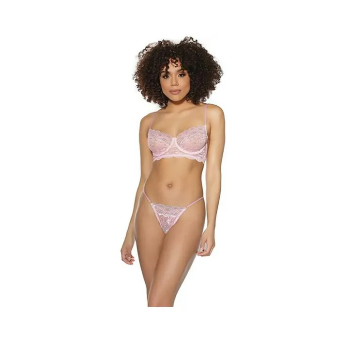 Coquette Bra Gstring Pink Small Vibrators