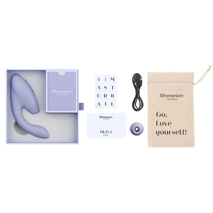 Its the Bomb Female Sex Toys Womanizer Duo 2 Air Clitoral Stimulator GSpot Vibrator Lilac