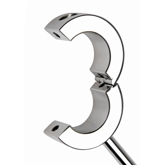 Locking Mounted CBT Scrotum Cuff with Bar Master Series Male Sex Toys