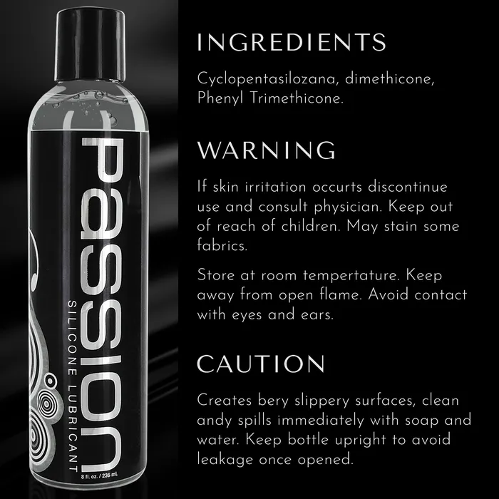 Lubricants Passion Lubricants Passion Premium Silicone Lubricant 8 oz