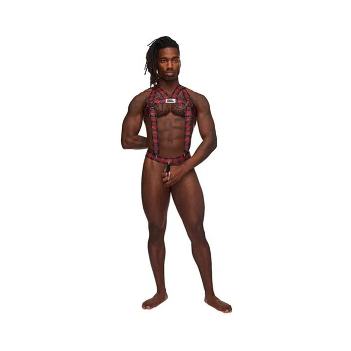 Male Sex Toys Male Power Mp Elastic Harness With Ring Red Os