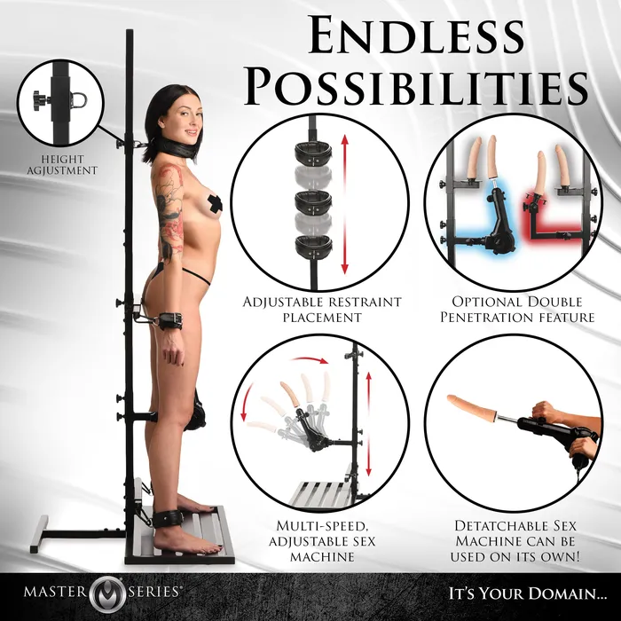 Master Series Female Sex Toys Ultimate Enforcer Forced Orgasm Tower with Sex Machine