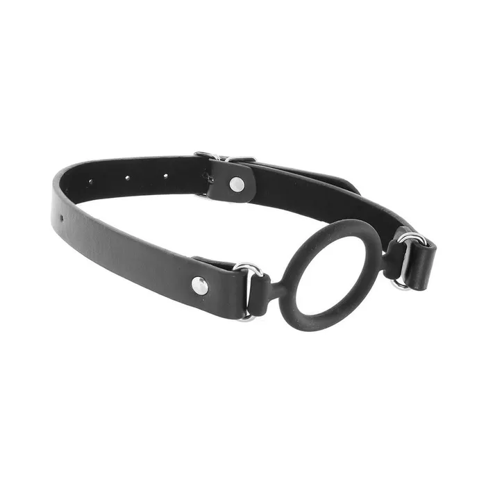Ouch Silicone Ring Gag With Leather Straps Black Shots America LLC Couples Ouch Silicone Ring Gag With Leather Straps Black Shots America LLC Couples