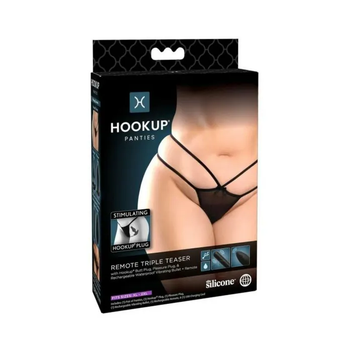 Pipedream Anal Hookup Remote Triple Teaser Black Fits Size Xlxxl