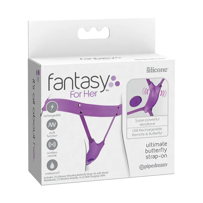 Pipedream Fantasy For Her Ultimate Butterfly StrapOn Rechargeable RemoteControlled Silicone Wearable Vibrator Female Sex Toys Pipedream Fantasy For Her Ultimate Butterfly StrapOn Rechargeable RemoteControlled Silicone Wearable Vibrator Female Sex Toys
