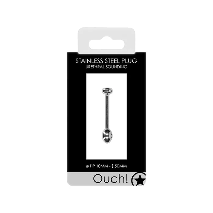 Shots America LLC Male Sex Toys Ouch Urethral Sounding Stainless Steel Plug 10 mm Shots America LLC Male Sex Toys Ouch Urethral Sounding Stainless Steel Plug 10 mm