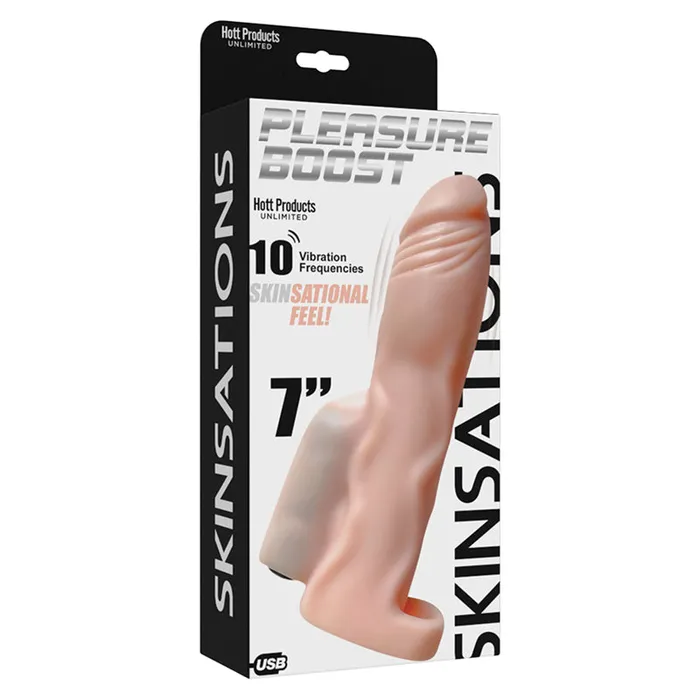 Skinsations Pleasure Boost Rechargeable 7 in Vibrating Sleeve Hott Products Unlimited Female Sex Toys Skinsations Pleasure Boost Rechargeable 7 in Vibrating Sleeve Hott Products Unlimited Female Sex Toys