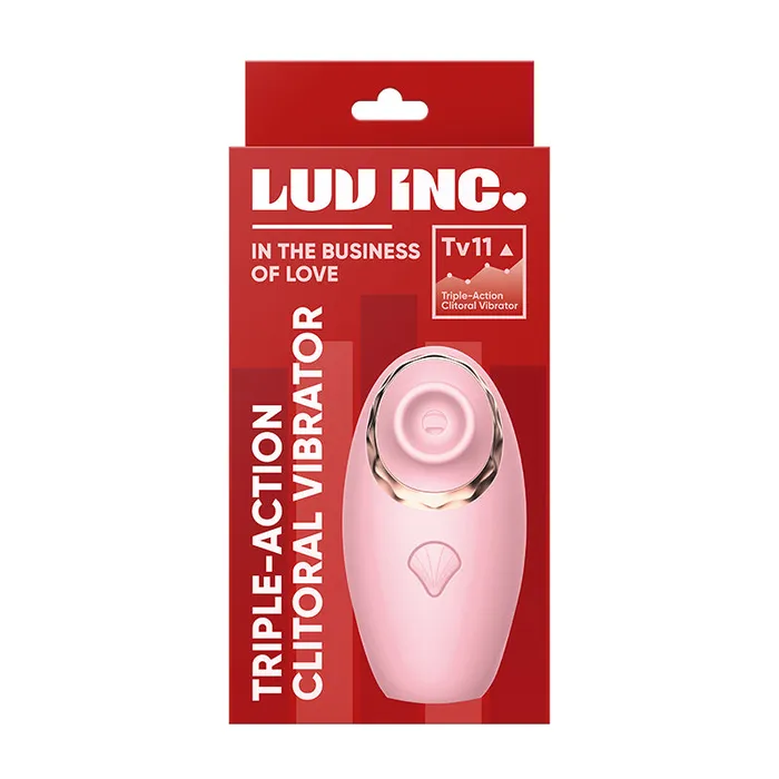 Vvole Vibrators Luv Inc Tv11 TripleAction Clitoral Vibrator Rechargeable Silicone 3in1 Stimulator Pink