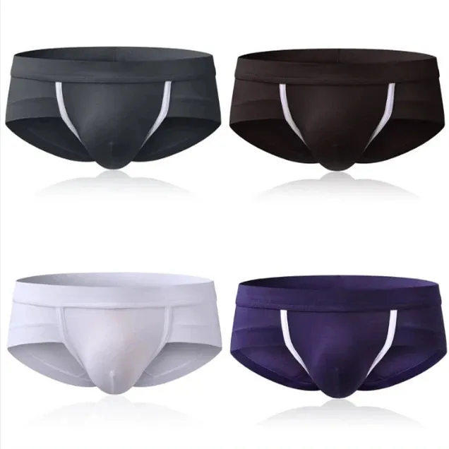 4 Pack Modal Breathable Underwear U Convex Pouch Briefs Versaley Enhancers