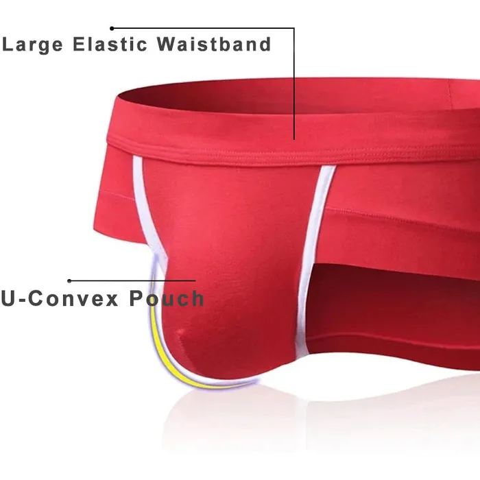 4 Pack Modal Breathable Underwear U Convex Pouch Briefs Versaley Enhancers