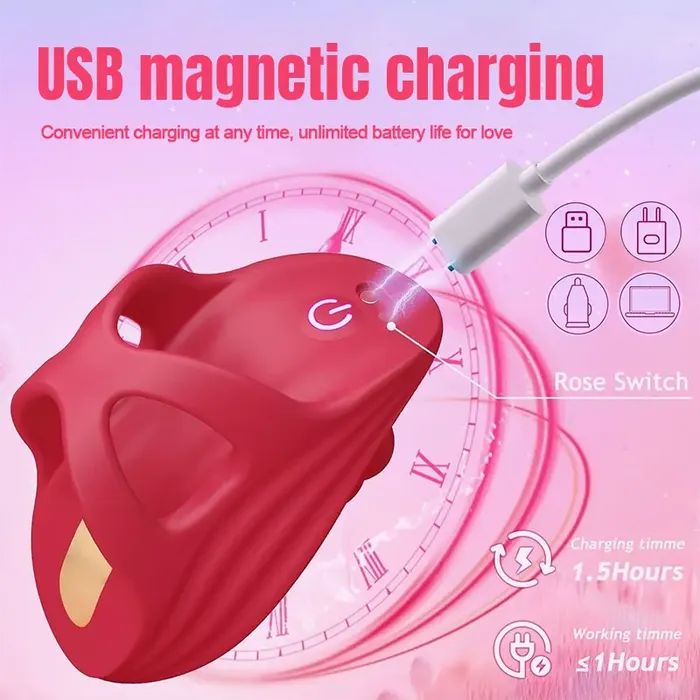9 Vibrating Nipple Rose Clitoral Vibrator Inyarose Female Sex Toys