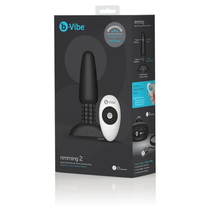 Anal bVibe bVibe Rimming 2 Remote Control Vibrating Butt Plug Black