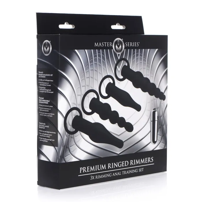 Anal Master Series Master Series 3X Rimming Anal Training Butt Plug Set Black Anal Master Series Master Series 3X Rimming Anal Training Butt Plug Set Black
