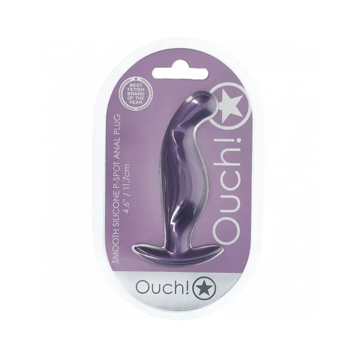 Anal Shots America LLC Ouch Smooth Silicone PSpot Anal Plug 46 in Metallic Purple