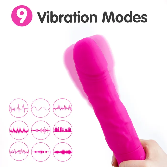 Anal The Bad Peach KING2 Vibrating Rotating Dildos 9 Inch