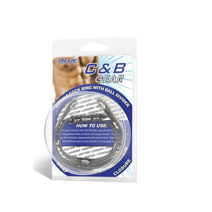 Blue Line Blue Line V Style Cock Ring With Ball Divider Black Male Sex Toys Blue Line Blue Line V Style Cock Ring With Ball Divider Black Male Sex Toys