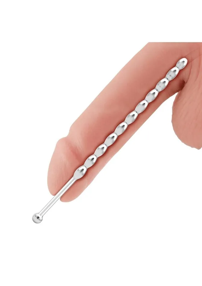 Blue Line CandB Gear Male Sex Toys Blue Line Teardrop Urethral Sound 6in Stainless