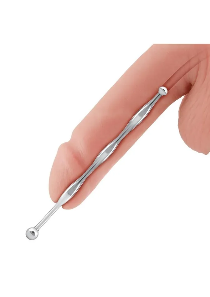 Blue Line CandB Gear Male Sex Toys Blue Line Wavy Urethral Sound 6in Stainless