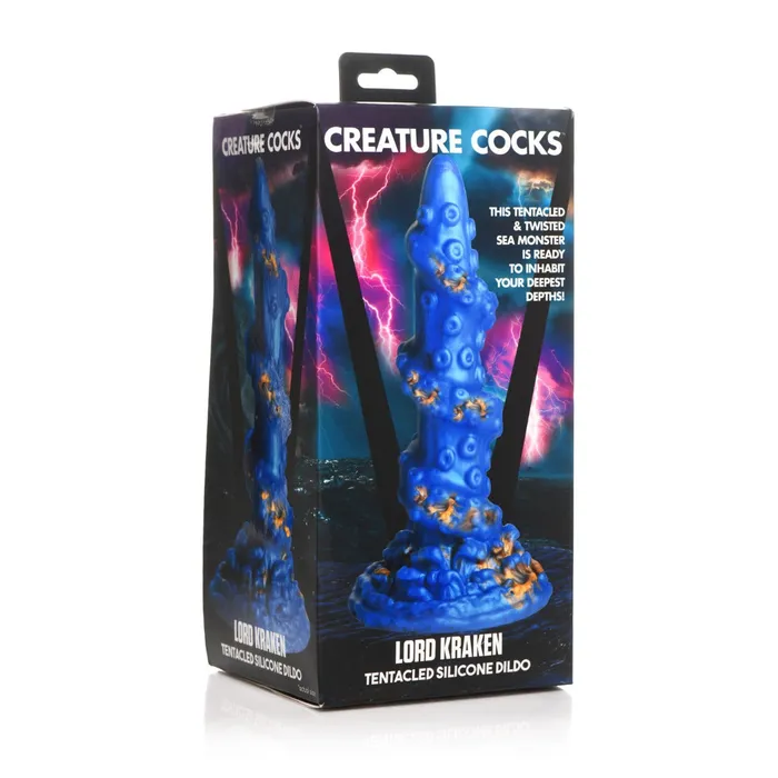 Creature Cocks Dildos Creature Cocks Lord Kraken Tentacled Silicone Dildo Blue Gold