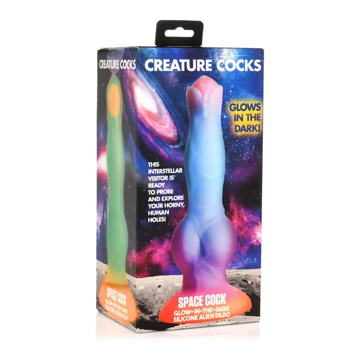 Creature Cocks Dildos Creature Cocks Space Cock Glow In The Dark Alien Silicone Dildo Blue Purple
