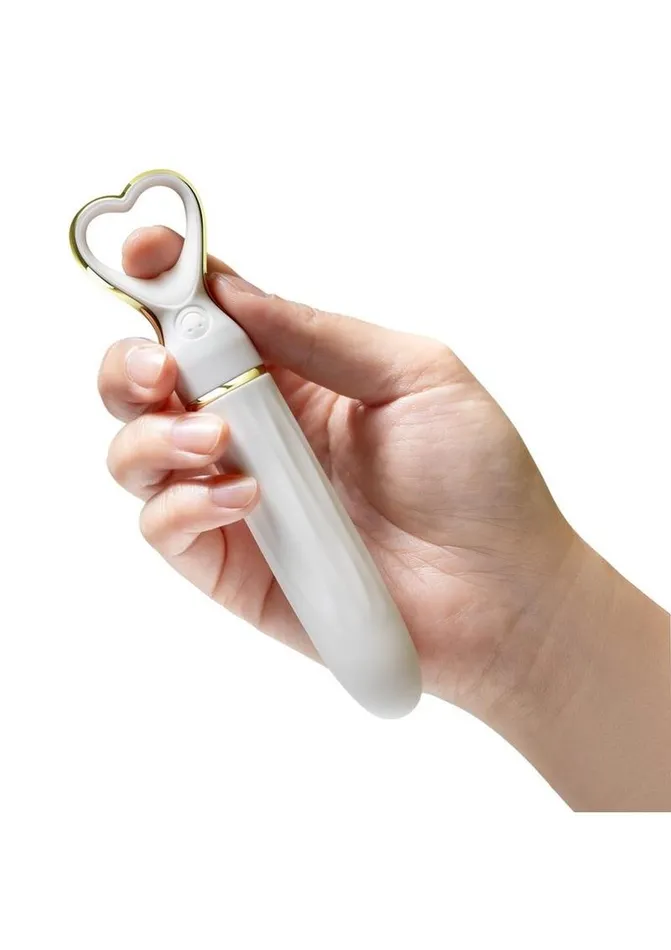 Delice Female Sex Toys Delice Heartthrob Rechargeable Silicone Vibrator White Bouquet