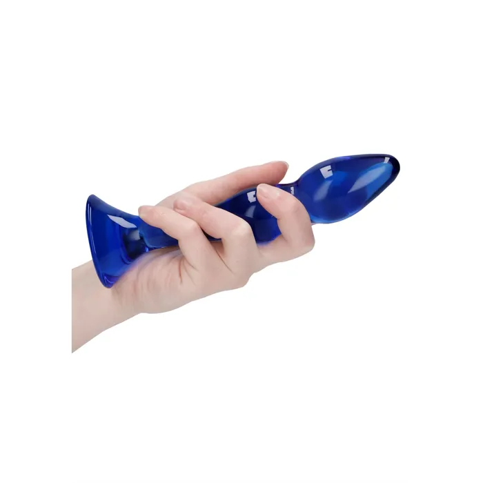 Dildos Chrystalino Chrystalino Gallant Glass Dildo Blue 7 Inch