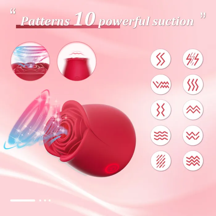 Earlypeach Female Sex Toys 10 Suction Oral Sex Rose Clitoral Stimulator Vibrator