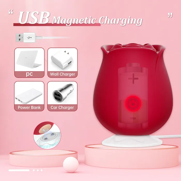 Earlypeach Female Sex Toys 10 Suction Oral Sex Rose Clitoral Stimulator Vibrator