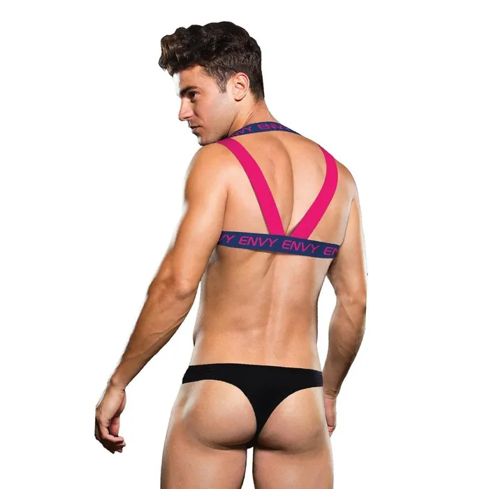 Envy Logo Chest Harness Blue Pink Envy Vibrators