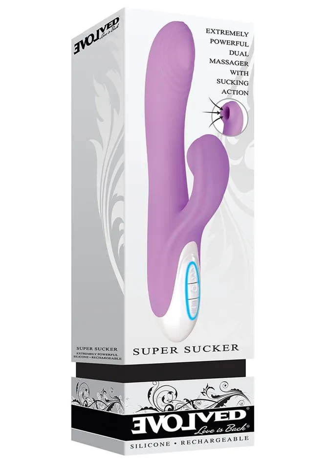 Female Sex Toys Evolved Super Sucker Rechargeable Silicone GSpot Vibrator with Clitoral Stimulator