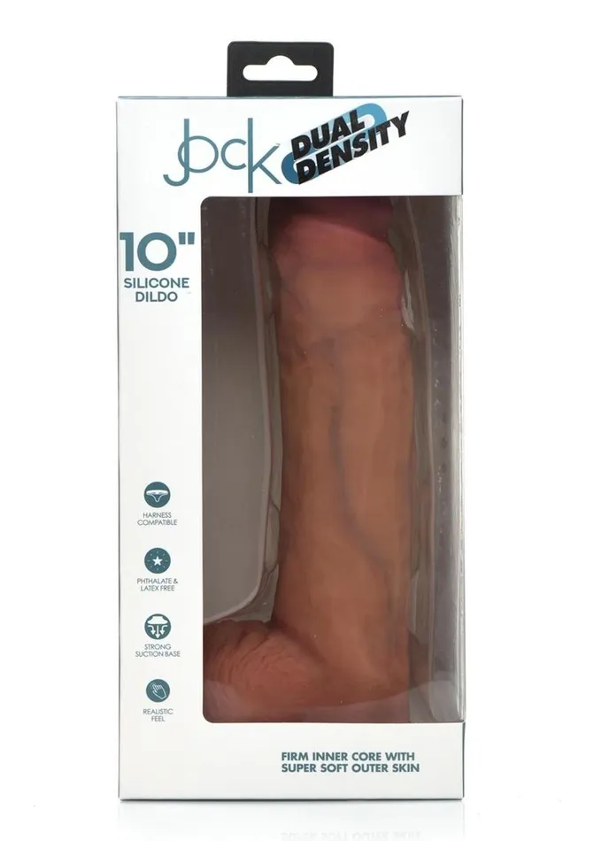 Jock Dual Density Silicone Dildo with Balls Jock Female Sex Toys