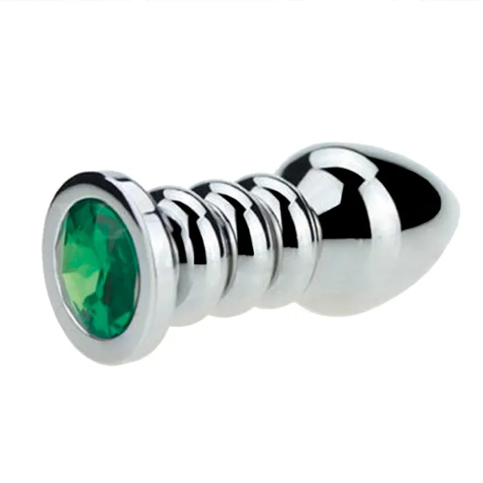 Love Plugs Male Sex Toys Ribbed Steel Jeweled Plug