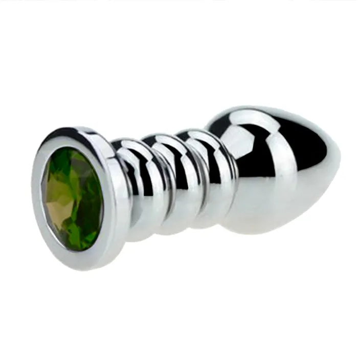 Love Plugs Male Sex Toys Ribbed Steel Jeweled Plug