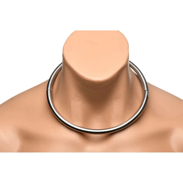Male Sex Toys Master Series Master Series Possession Stainless Steel Locking Collar Large
