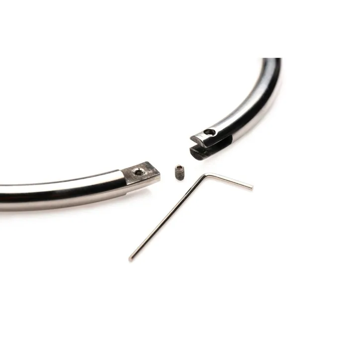 Male Sex Toys Master Series Master Series Possession Stainless Steel Locking Collar Large