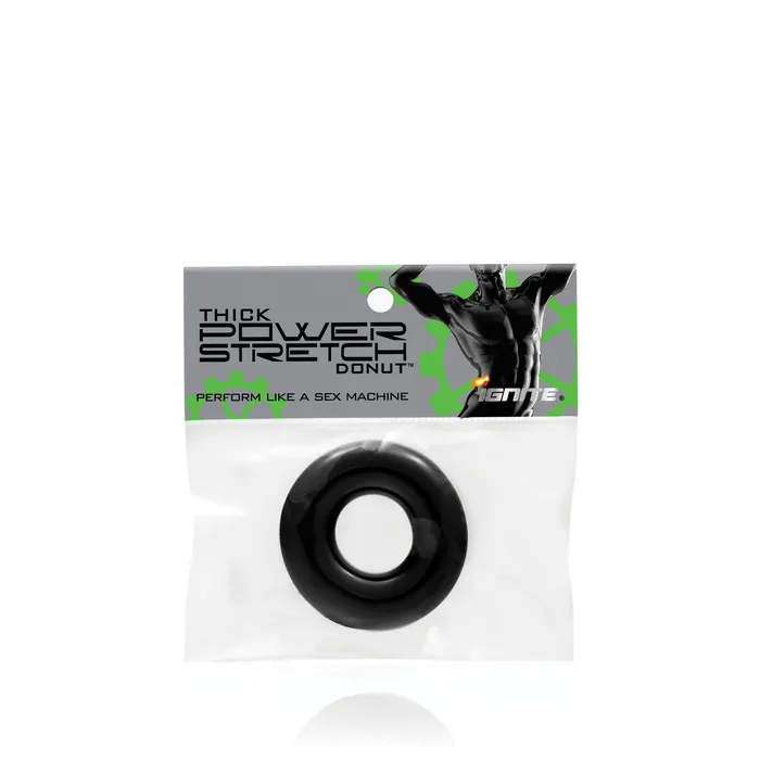 Male Sex Toys SI Novelties Si95110 COCK RING THICK POWER STRETCH DONUT IN BAG BLACK Male Sex Toys SI Novelties Si95110 COCK RING THICK POWER STRETCH DONUT IN BAG BLACK