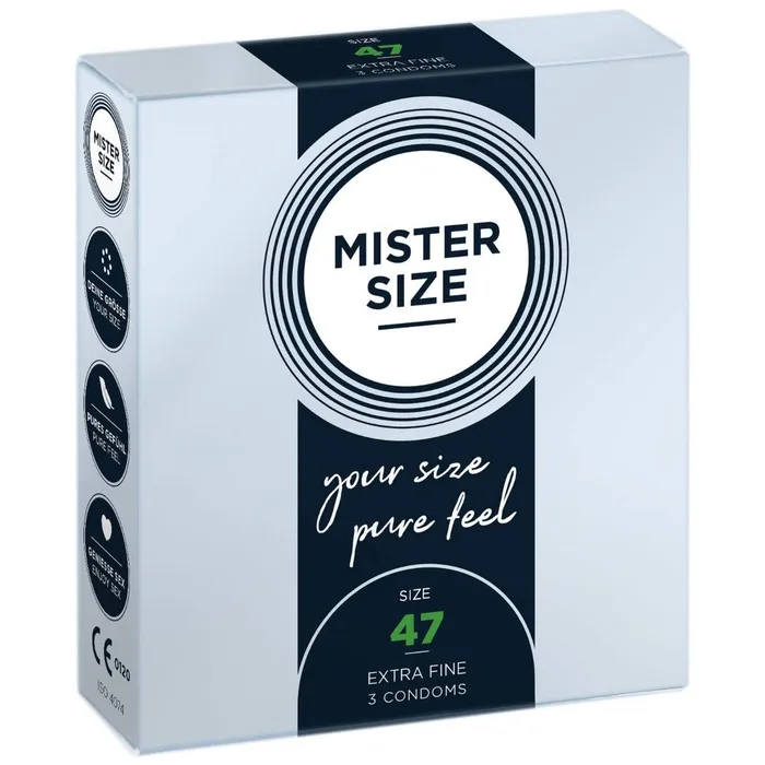 Mister Size Male Sex Toys Mister Size Pure Feel Condoms Size 47mm 3 Pack