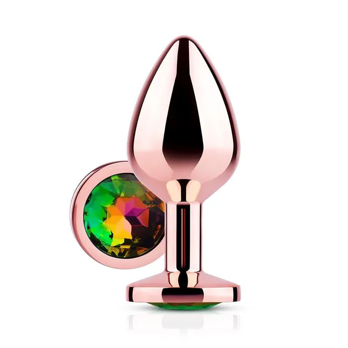 orgasmaide Anal Rainbow Gem Rose Gold Metal Butt Plug