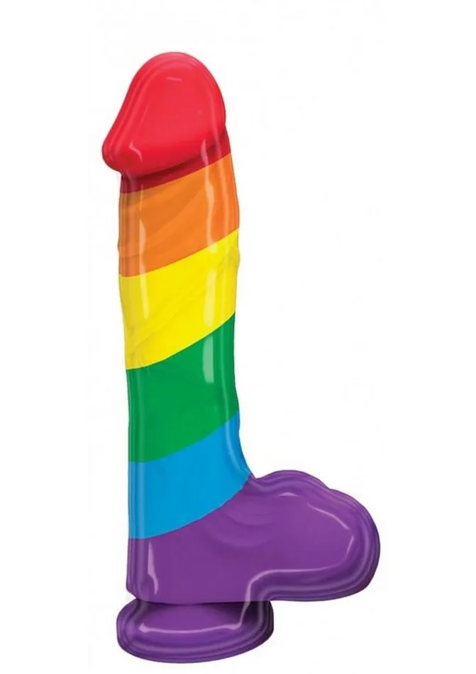 Pumped Rainbow Silicone Realistic Dildo with Balls Rainbow Female Sex Toys Pumped Rainbow Silicone Realistic Dildo with Balls Rainbow Female Sex Toys