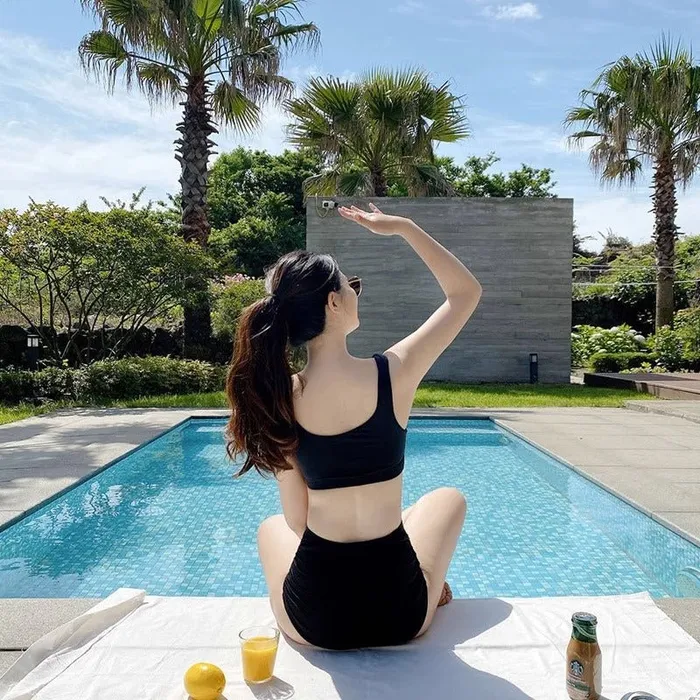 Sinderella Couples Valeria Two Peice Piece High Waist Bikini Swim Suit Set Sinderella Couples Valeria Two Peice Piece High Waist Bikini Swim Suit Set