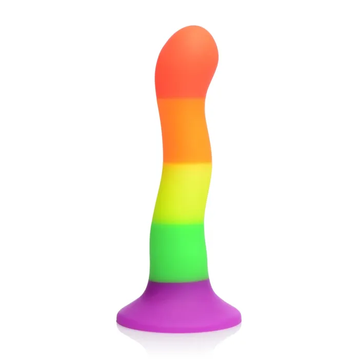 Strap U Strap U Proud Rainbow Silicone Dildo With Harness Black Female Sex Toys Strap U Strap U Proud Rainbow Silicone Dildo With Harness Black Female Sex Toys