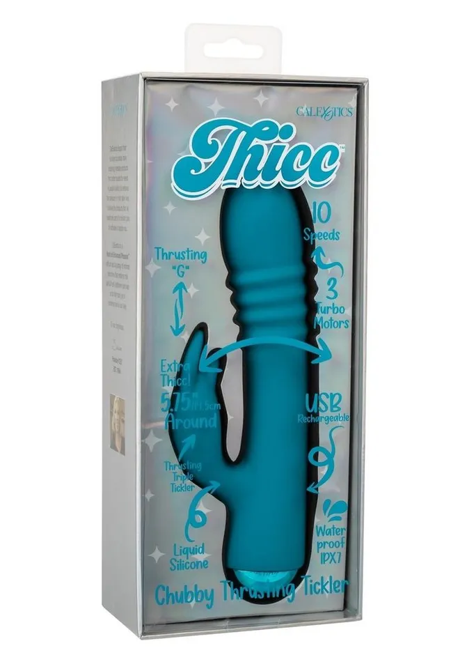 Thicc Female Sex Toys Thicc Chubby Thrusting Tickler Rechargeable Silicone Rabbit Vibrator