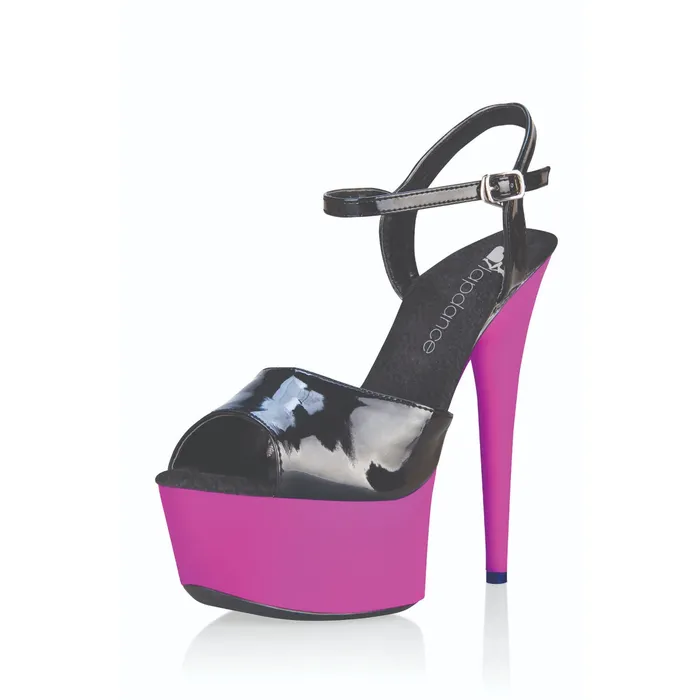 Vibrators Lapdance Lapdance UV Reactive Pink Platform Sandals Quick Release