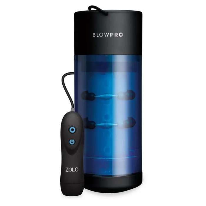 Zolo Blow Pro Auto Stroking Realistic Blowjob Stimulator Blue Black Zolo Anal