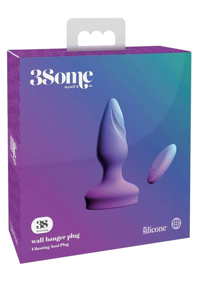3Some Wall Banger Silicone Rechargeable Remote Control Anal Plug 3some Anal
