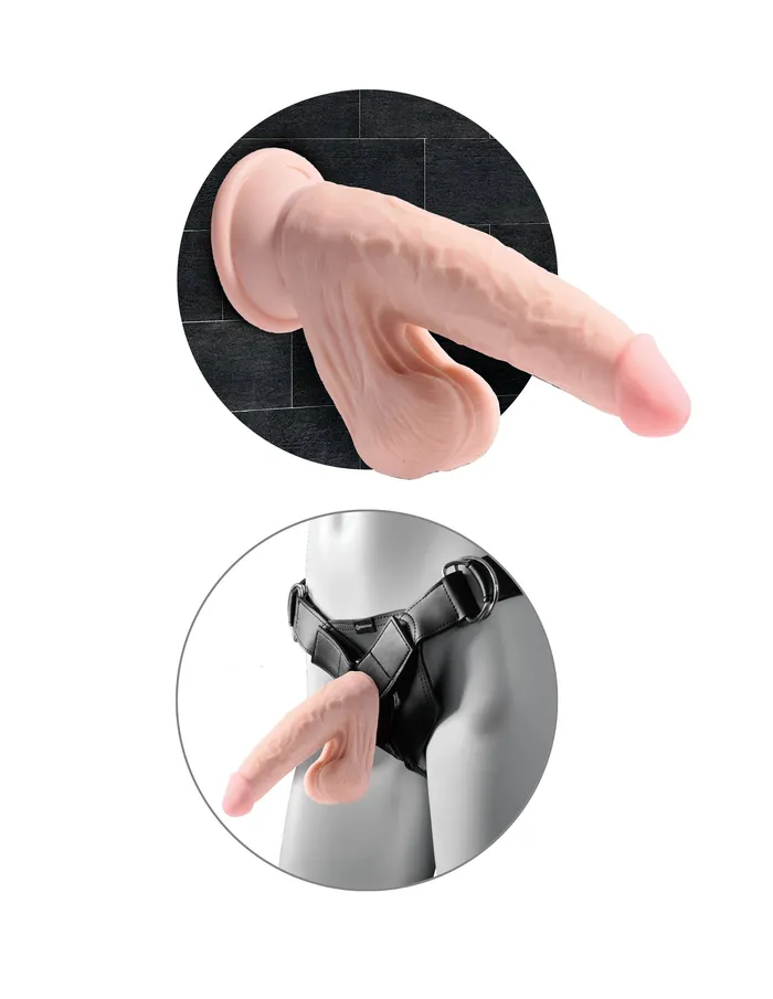 9 Inch Triple Density Cock With Swinging Balls Light Pipedream Dildos